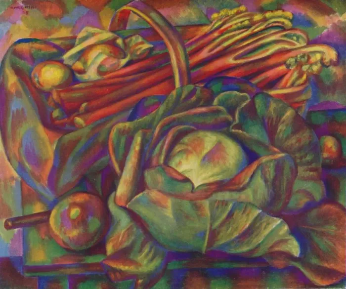Framed Print : Cabbage and Rhubarb (Savoy Green), 1929 (1930). Artist: Mark Gertler Framed Print : Cabbage and Rhubarb (Savoy Green), 1929 (1930). Artist: Mark Gertler