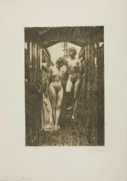 Framed Print : Cabin, 1917. Creator: Anders Leonard Zorn Framed Print : Cabin, 1917. Creator: Anders Leonard Zorn