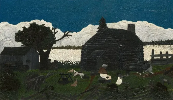Framed Print : Cabin in the Cotton, c. 1931-1937. Creator: Horace Pippin Framed Print : Cabin in the Cotton, c. 1931-1937. Creator: Horace Pippin
