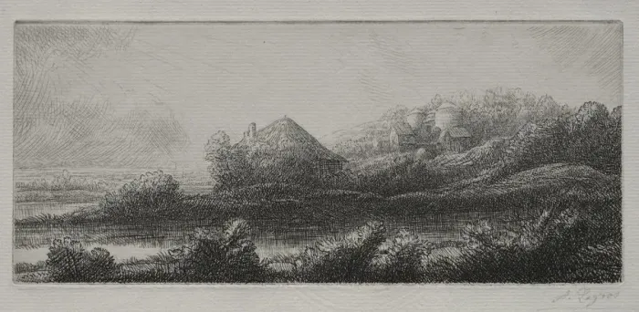 Framed Print : Cabin in the Marsh. Creator: Alphonse Legros (French, 1837-1911) Framed Print : Cabin in the Marsh. Creator: Alphonse Legros (French, 1837-1911)