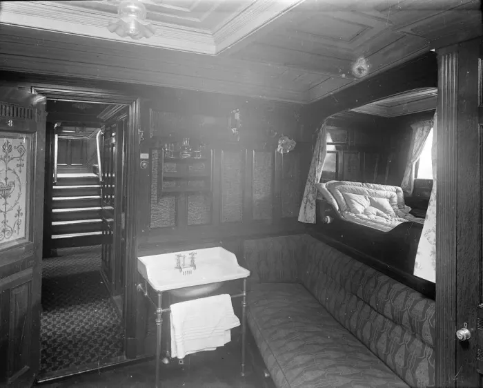 Framed Print : Cabin on the steam yacht Venetia, 1920. Creator: Kirk & Sons of Cowes Framed Print : Cabin on the steam yacht Venetia, 1920. Creator: Kirk & Sons of Cowes