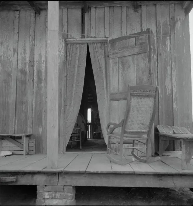 Framed Print : Cabin on sugar plantation, Bayou La Fourche, Louisiana, 1937. Creator: Dorothea Lange Framed Print : Cabin on sugar plantation, Bayou La Fourche, Louisiana, 1937. Creator: Dorothea Lange