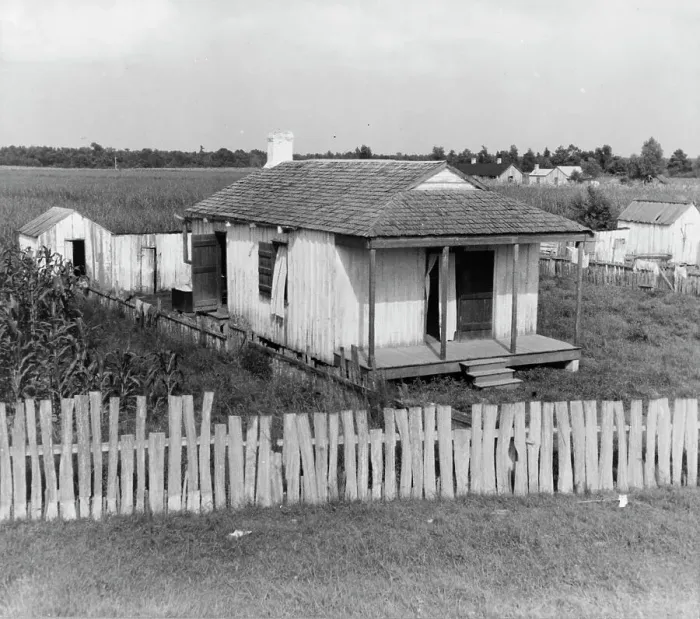 Framed Print : Cabin of sugarcane worker, Bayou La Fourche, Louisiana, 1937. Creator: Dorothea Lange Framed Print : Cabin of sugarcane worker, Bayou La Fourche, Louisiana, 1937. Creator: Dorothea Lange