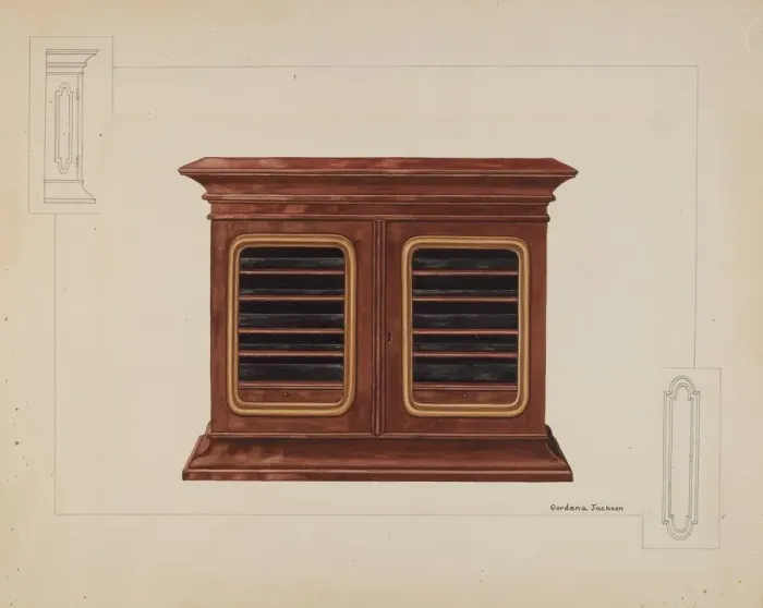 Framed Print : Cabinet, c. 1937. Creator: Gordena Jackson Framed Print : Cabinet, c. 1937. Creator: Gordena Jackson