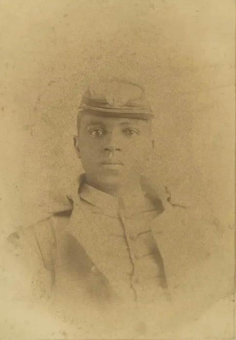 Framed Print : Cabinet card of Col. Charles Young as a cadet at West Point, 1889. Creator: Pach Bros Framed Print : Cabinet card of Col. Charles Young as a cadet at West Point, 1889. Creator: Pach Bros