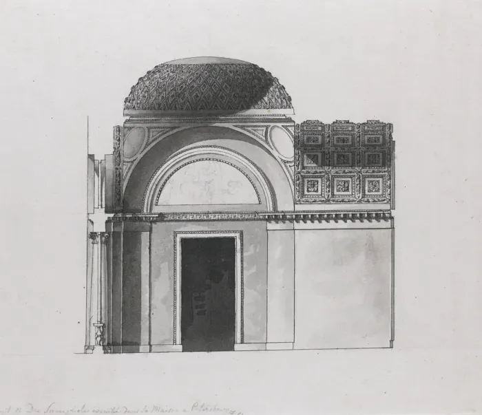 Framed Print : Cabinet Design for the Duke of Serracapriola in Petersburg. Artist: Quarenghi, Giacomo Antonio Domenico (1744-1817) Framed Print : Cabinet Design for the Duke of Serracapriola in Petersburg. Artist: Quarenghi, Giacomo Antonio Domenico (1744-1817)