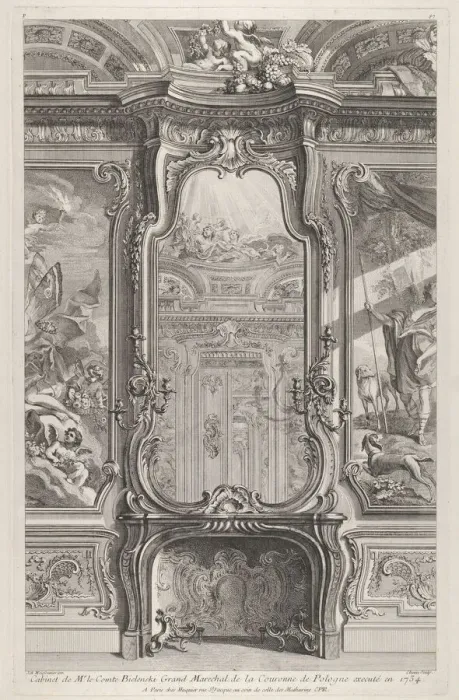 Framed Print : Cabinet de Mr le Compte Bielinski, from Oeuvres de Juste Aurelle Meissonnier, ca Framed Print : Cabinet de Mr le Compte Bielinski, from Oeuvres de Juste Aurelle Meissonnier, ca