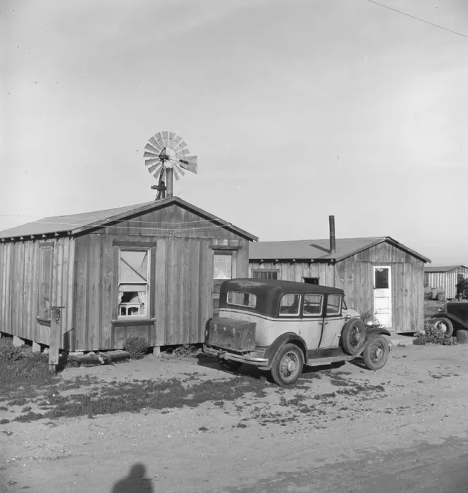 Framed Print : Cabins which rent for ten dollars a month, Greenfield, Salinas Valley, California, 1939. Creator: Dorothea Lange Framed Print : Cabins which rent for ten dollars a month, Greenfield, Salinas Valley, California, 1939. Creator: Dorothea Lange