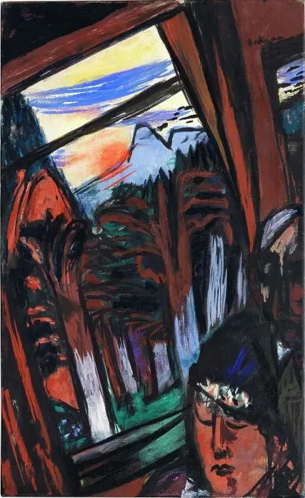 Framed Print : Cable car in Baden-Baden (mountain railway in Colorado), 1937-1949. Creator: Beckmann, Max (1884-1950) Framed Print : Cable car in Baden-Baden (mountain railway in Colorado), 1937-1949. Creator: Beckmann, Max (1884-1950)