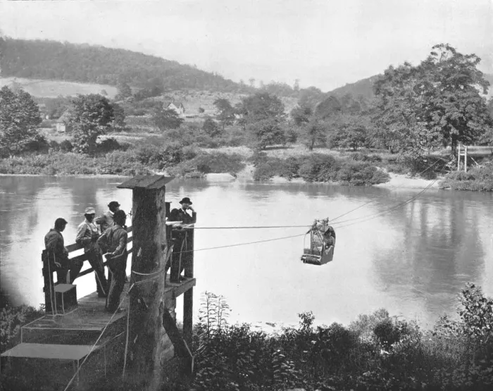 Framed Print : Cable Ferry, near La Colle, Pennsylvania, USA, c1900. Creator: Unknown Framed Print : Cable Ferry, near La Colle, Pennsylvania, USA, c1900. Creator: Unknown