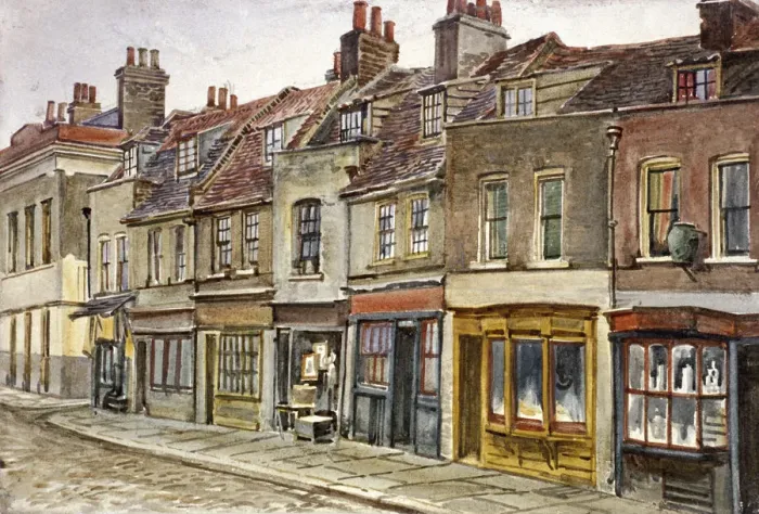 Framed Print : Cable Street, Stepney, London, c1830. Artist: Frederick Calvert Framed Print : Cable Street, Stepney, London, c1830. Artist: Frederick Calvert