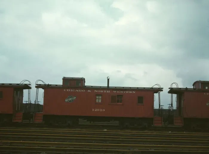 Framed Print : Caboose on the caboose track at C & NW RRs Proviso yard, Chicago, Ill. 1943. Creator: Jack Delano Framed Print : Caboose on the caboose track at C & NW RRs Proviso yard, Chicago, Ill. 1943. Creator: Jack Delano