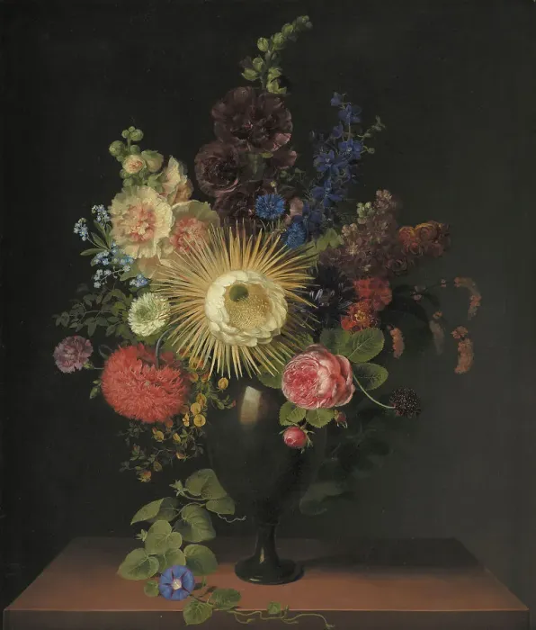 Framed Print : A Cactus Grandiflora and Other Flowers in a Porphyry Vase, 1780-1835. Creator: Claudius Ditlev Fritzsch Framed Print : A Cactus Grandiflora and Other Flowers in a Porphyry Vase, 1780-1835. Creator: Claudius Ditlev Fritzsch