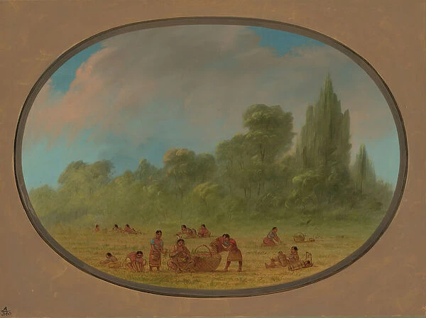 Caddoe Indians Gathering Wild Strawberries, 1861  /  1869. Creator: George Catlin