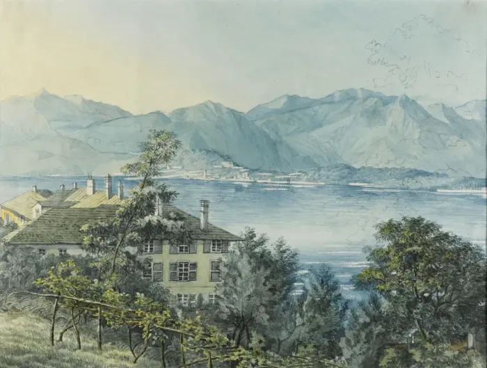 Framed Print : Cadenabbia, Lake Como, 1837. Artist: Mendelssohn Bartholdy, Felix (1809-1847) Framed Print : Cadenabbia, Lake Como, 1837. Artist: Mendelssohn Bartholdy, Felix (1809-1847)