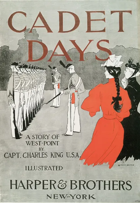 Framed Print : Cadet Days, A Story of West-Point by Capt. Charles King U.S.A. Illustrated Harper &... c1894. Creator: Edward Penfield. Cadet Days, A Story of West-Point by Capt. Charles King U.S.A. Illustrated Harper &... c1894. Creator: Edward Penfield Framed Print : Cadet Days, A Story of West-Point by Capt. Charles King U.S.A. Illustrated Harper &... c1894. Creator: Edward Penfield. Cadet Days, A Story of West-Point by Capt. Charles King U.S.A. Illustrated Harper &... c1894. Creator: Edward Penfield