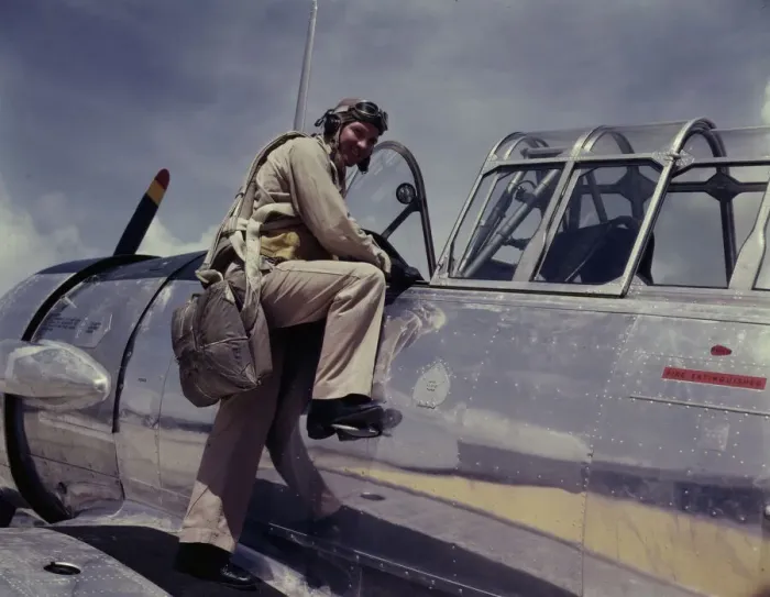 Framed Print : Cadet L. Deitz at the Naval Air Base, Corpus Christi, Texas, 1942. Creator: Howard Hollem