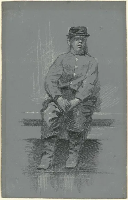 Framed Print : The Cadet, late 19th century. Creator: Robert William Vonnoh Framed Print : The Cadet, late 19th century. Creator: Robert William Vonnoh