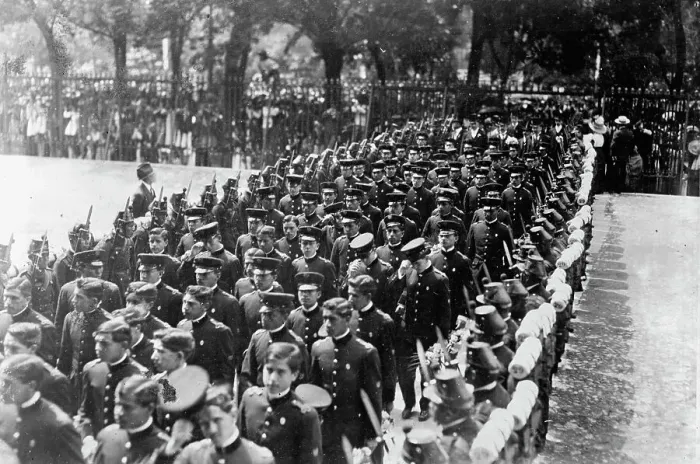 Framed Print : Cadets of Military Academy at Chapultepec, Mexico City, Mexico. 1913. Creator: Unknown Framed Print : Cadets of Military Academy at Chapultepec, Mexico City, Mexico. 1913. Creator: Unknown
