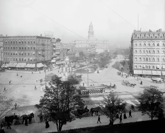 Framed Print : Cadillac Square and County Bldg. Detroit, Mich. between 1902 and 1910. Creator: Unknown Framed Print : Cadillac Square and County Bldg. Detroit, Mich. between 1902 and 1910. Creator: Unknown