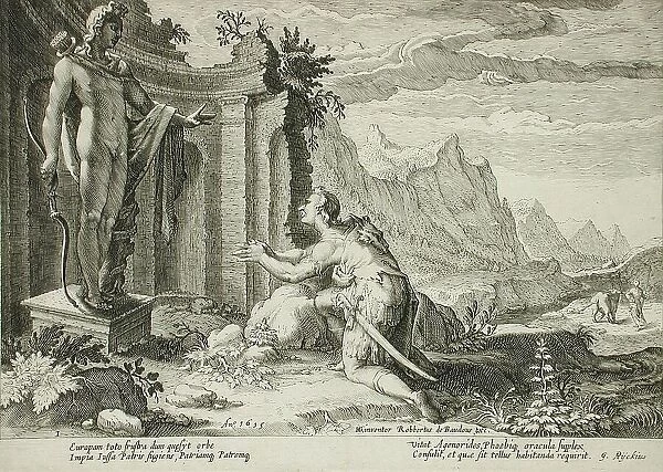Cadmus Asks the Delphic Oracle Where He Can Find his Sister, Europa, published 1615. Creator: Hendrik Goltzius