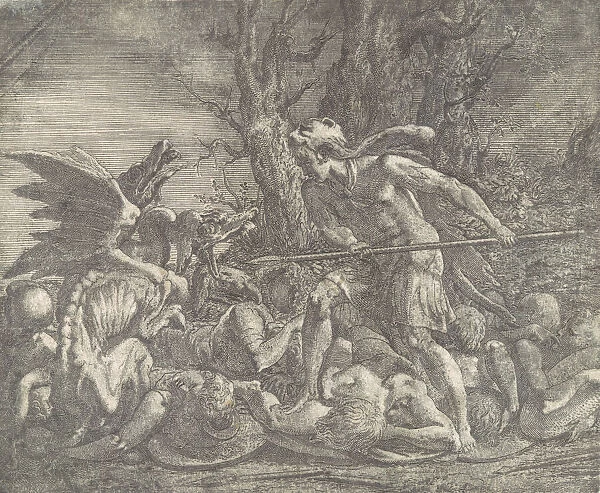 Cadmus killing the Dragon, ca. 1540-45. Creator: Leon Davent
