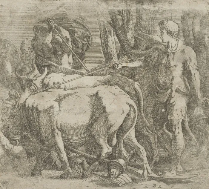 Framed Print : Cadmus Tilling the Field Where He Sowed the Dragons Teeth, 1540-45 Framed Print : Cadmus Tilling the Field Where He Sowed the Dragons Teeth, 1540-45
