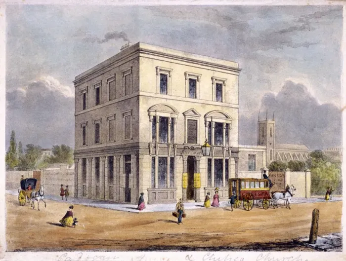 Framed Print : The Cadogan Arms Inn, Kings Road, Chelsea, London, c1840 Framed Print : The Cadogan Arms Inn, Kings Road, Chelsea, London, c1840