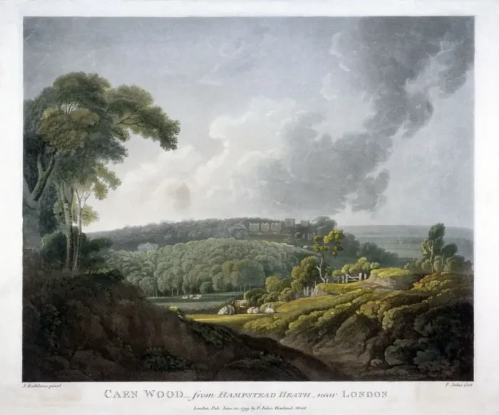 Framed Print : Caen Wood, St Pancras, London, 1799. Artist: John Rathbone Framed Print : Caen Wood, St Pancras, London, 1799. Artist: John Rathbone