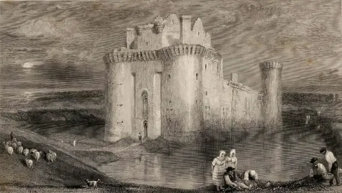 Framed Print : Caerlaverock Castle, 1833. Creator: Edward Goodall Framed Print : Caerlaverock Castle, 1833. Creator: Edward Goodall