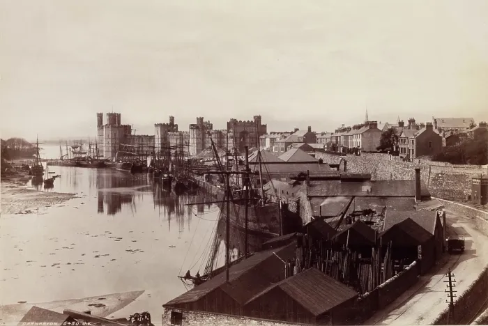 Framed Print : Caernarvon, between 1870 and 1880. Creator: James Valentine Framed Print : Caernarvon, between 1870 and 1880. Creator: James Valentine