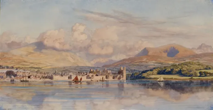 Framed Print : Caernarvon, 1875. Creator: John Brett Framed Print : Caernarvon, 1875. Creator: John Brett