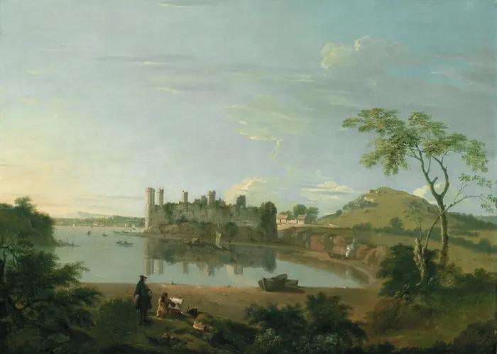 Framed Print : Caernarvon Castle, between 1744 and 1745. Creator: Richard Wilson Framed Print : Caernarvon Castle, between 1744 and 1745. Creator: Richard Wilson