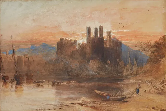 Framed Print : Caernarvon Castle, North Wales, 1836. Creator: Samuel Palmer Framed Print : Caernarvon Castle, North Wales, 1836. Creator: Samuel Palmer