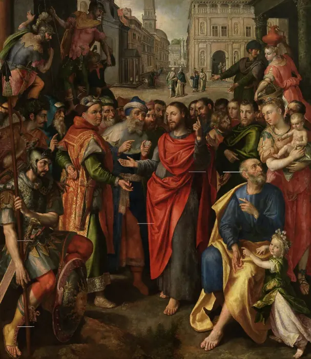 Framed Print : Then give to Caesar what is Caesar's, 1602. Creator: Martin de Vos Framed Print : Then give to Caesar what is Caesar's, 1602. Creator: Martin de Vos