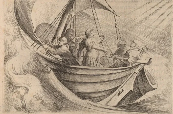 Framed Print : Caesar Crossing Stormy Seas, 1634. Creator: Willem Basse Framed Print : Caesar Crossing Stormy Seas, 1634. Creator: Willem Basse