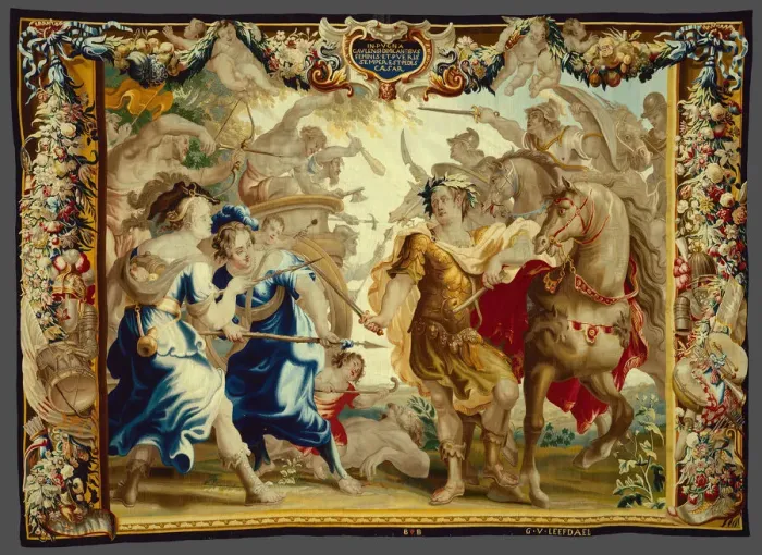 Framed Print : Caesar in the Gallic Wars from The Story of Caesar and Cleopatra, Flanders, c. 1680 Framed Print : Caesar in the Gallic Wars from The Story of Caesar and Cleopatra, Flanders, c. 1680