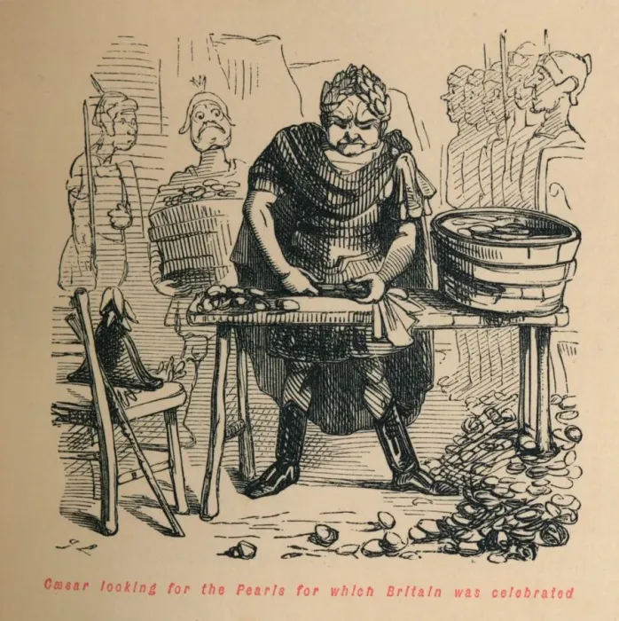 Framed Print : Caesar looking for the Pearls for which Britain was celebrated, c1860, (c1860). Artist: John Leech Framed Print : Caesar looking for the Pearls for which Britain was celebrated, c1860, (c1860). Artist: John Leech