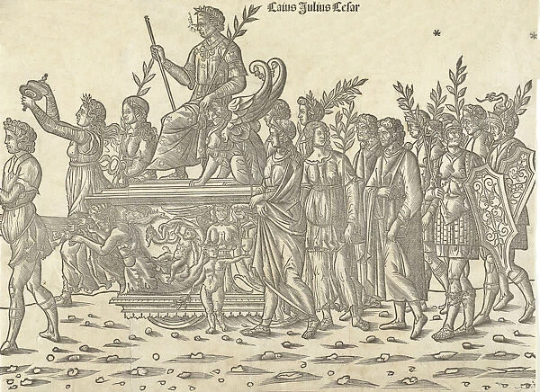 Caesar riding on his chariot, from The Triumph of Caesar, 1504. Creator: Jacob von Strassburg
