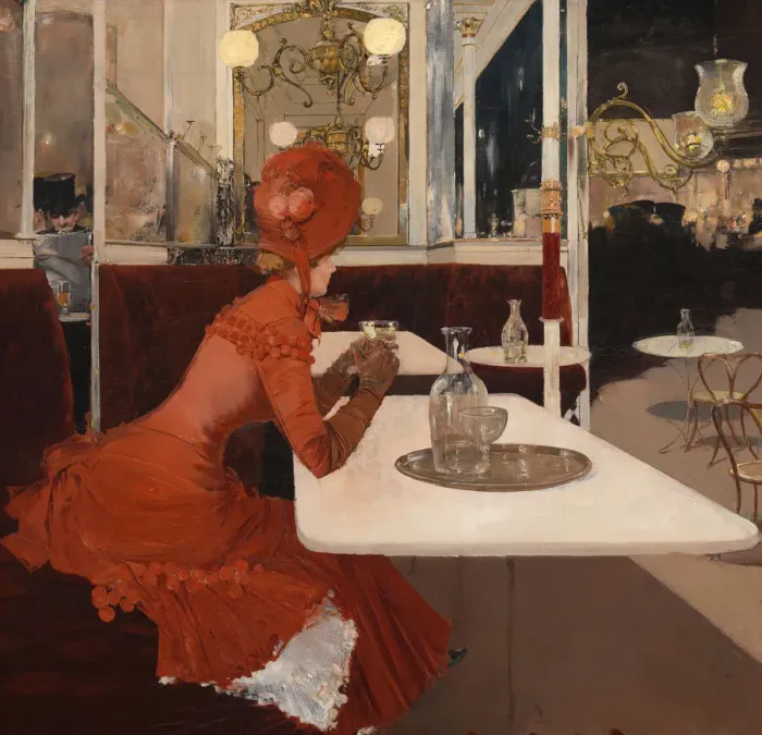 Framed Print : In the Cafe, 1882-84. Creator: Fernand Lungren Framed Print : In the Cafe, 1882-84. Creator: Fernand Lungren