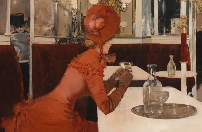 Framed Print : In the Cafe, 1882-84. Creator: Fernand Lungren Framed Print : In the Cafe, 1882-84. Creator: Fernand Lungren