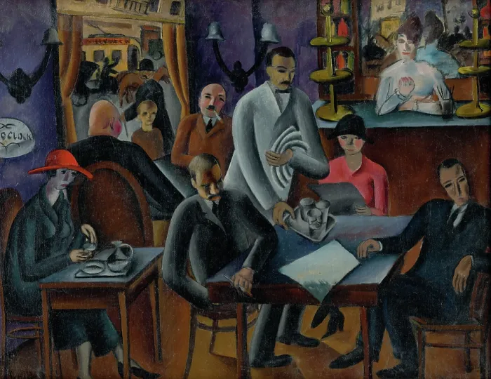Framed Print : In the Cafe, 1924. Creator: Gejza Schiller Framed Print : In the Cafe, 1924. Creator: Gejza Schiller