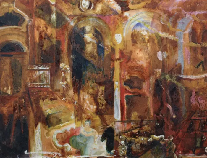 Framed Print : Cafe. Artist: Yakulov, Georgi Bogdanovich (1884-1928)