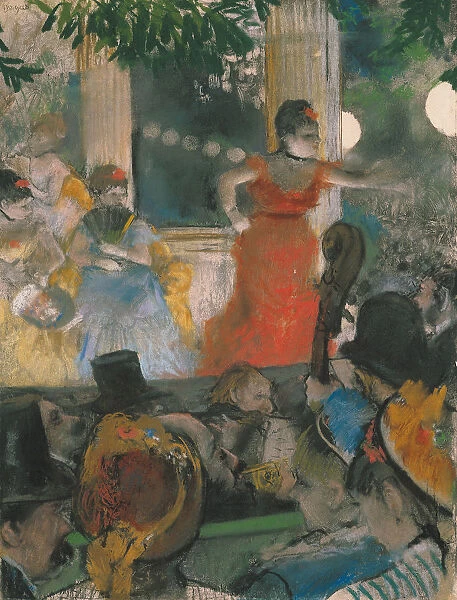 The cafe-concert at Les Ambassadeurs. Artist: Degas, Edgar (1834-1917)