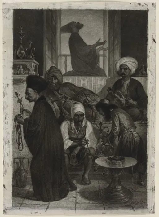 Framed Print : Cafe in Constantinople, 1847. Creator: Alexandre Bida (French, 1823-1895) Framed Print : Cafe in Constantinople, 1847. Creator: Alexandre Bida (French, 1823-1895)
