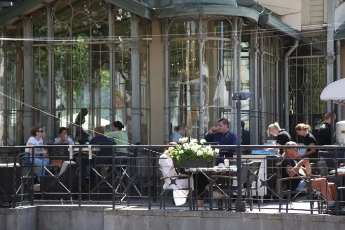 Framed Print : Cafe in Esplanadi Park, Helsinki, Finland, 2011. Artist: Sheldon Marshall Framed Print : Cafe in Esplanadi Park, Helsinki, Finland, 2011. Artist: Sheldon Marshall