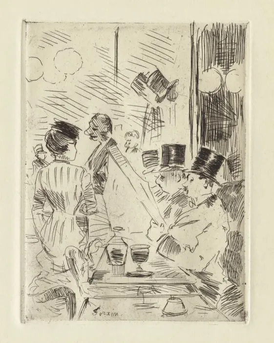 Framed Print : The Cafe of the New Athens, c. 1876. Creator: Jean Louis Forain (French, 1852-1931) Framed Print : The Cafe of the New Athens, c. 1876. Creator: Jean Louis Forain (French, 1852-1931)