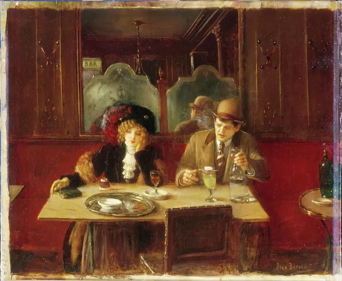 Framed Print : To the cafe says Absinthe, c1909. Creator: Jean Beraud Framed Print : To the cafe says Absinthe, c1909. Creator: Jean Beraud