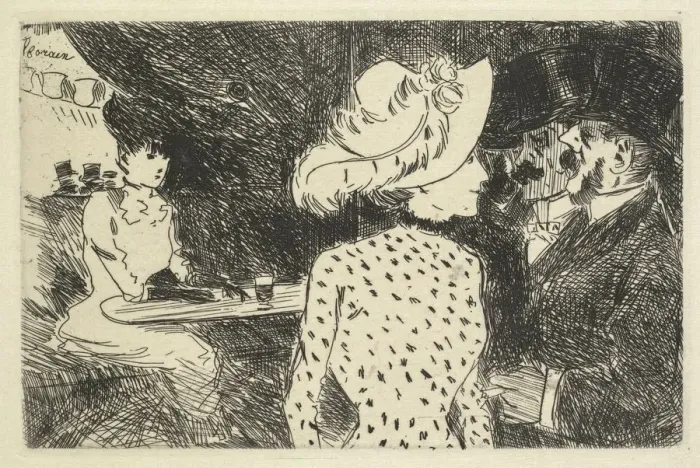 Framed Print : Cafe Scene (descriptive), 1880-1886. Creator: Jean Louis Forain (French, 1852-1931) Framed Print : Cafe Scene (descriptive), 1880-1886. Creator: Jean Louis Forain (French, 1852-1931)