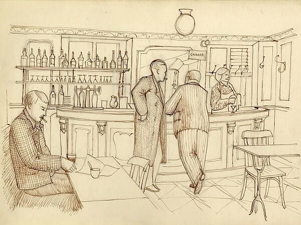Cafe scene, Paris, France, c1951. Creator: Shirley Markham